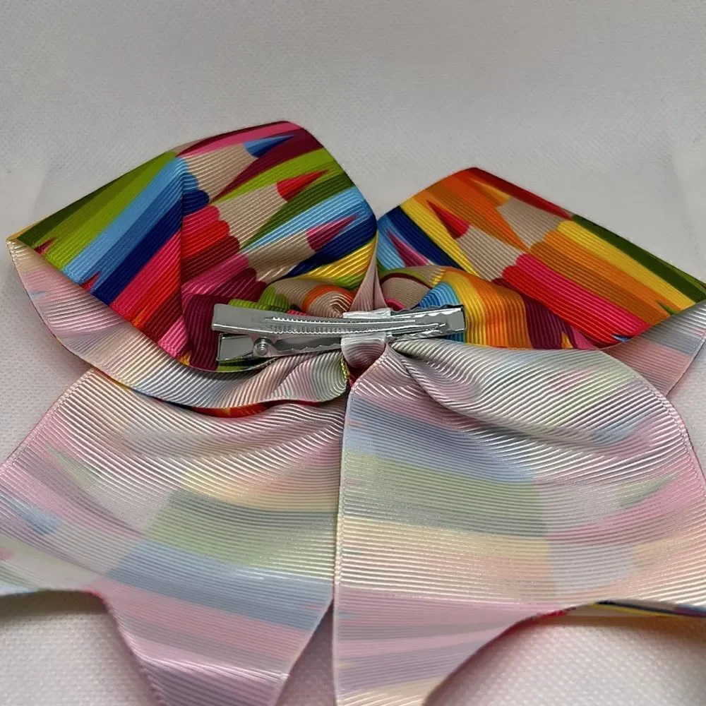 New Large Back to School Girls Hair Bow